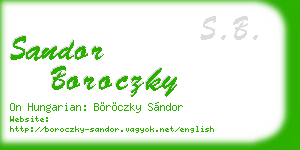sandor boroczky business card